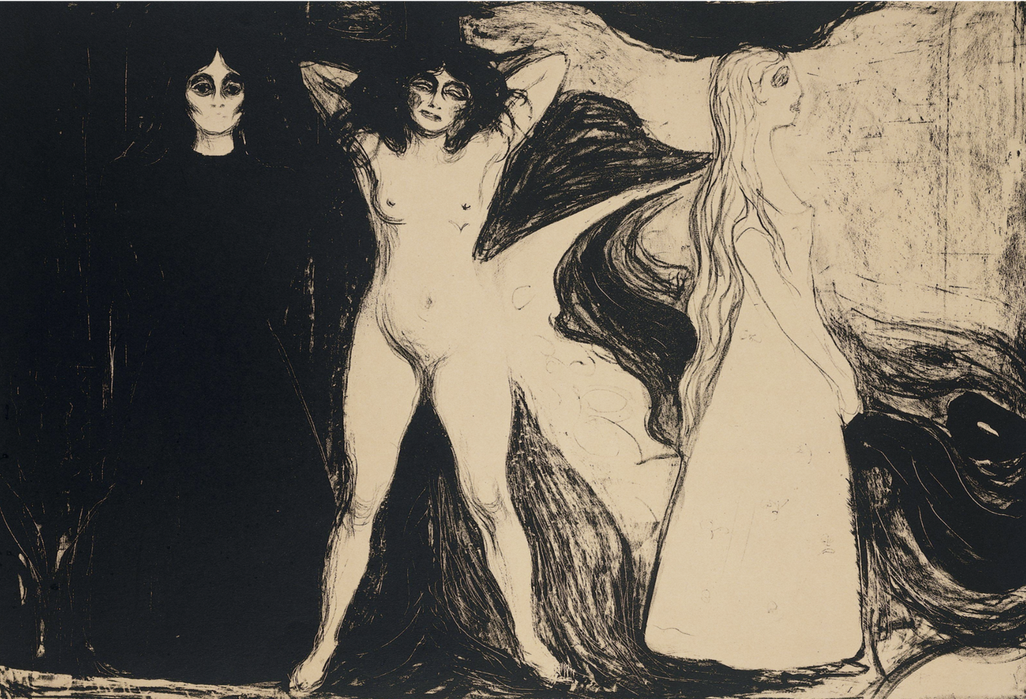 Femmes en trois étapes par Edvard Munch, vers 1894 - Carte postale