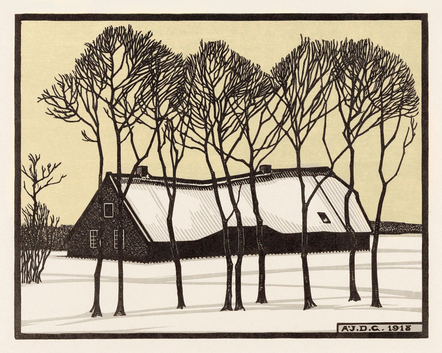 Farm in the Snow by Julie de Graag - 1918
