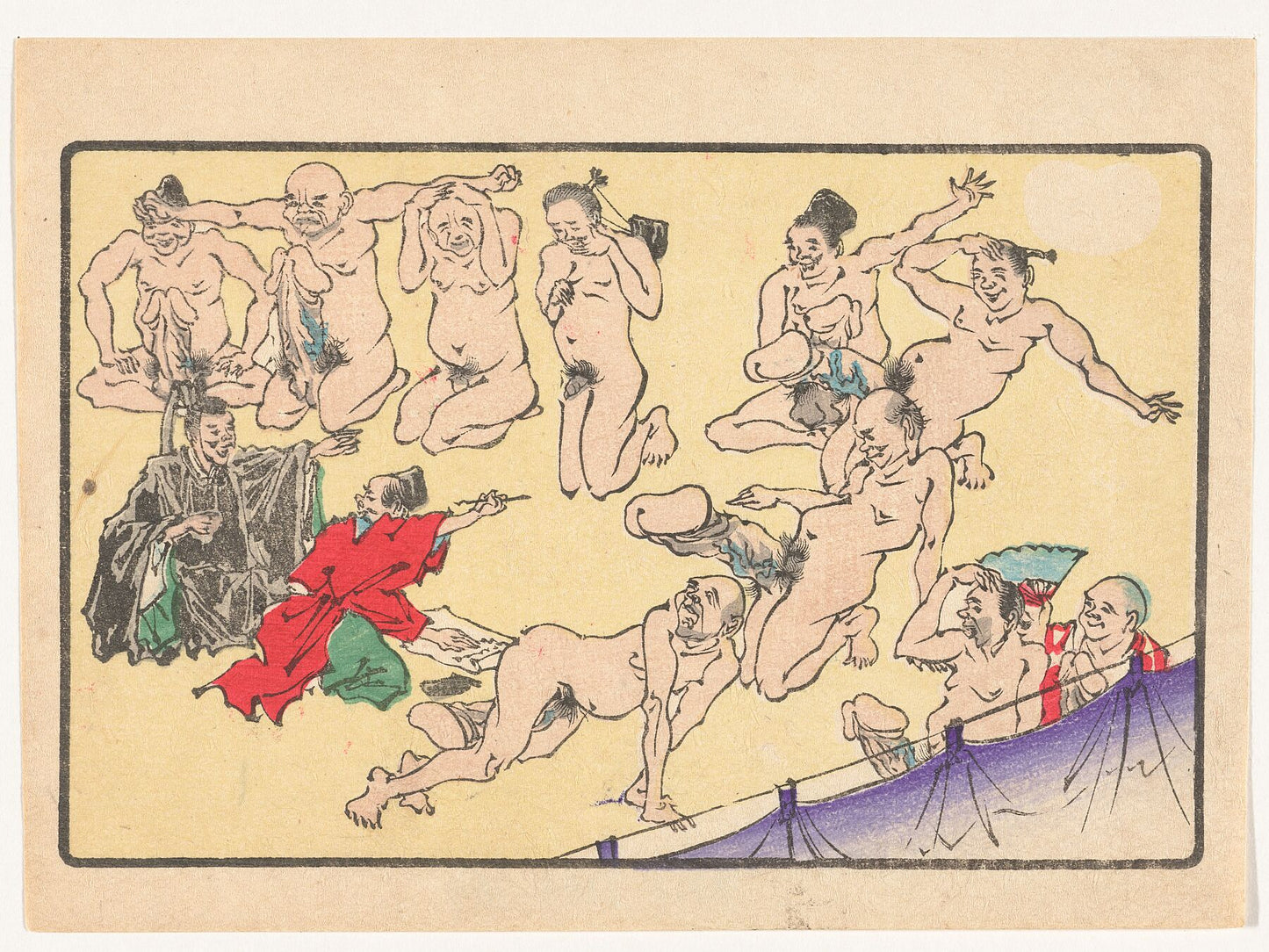 Concours de pénis par Kawanabe Kyōsai - 1870