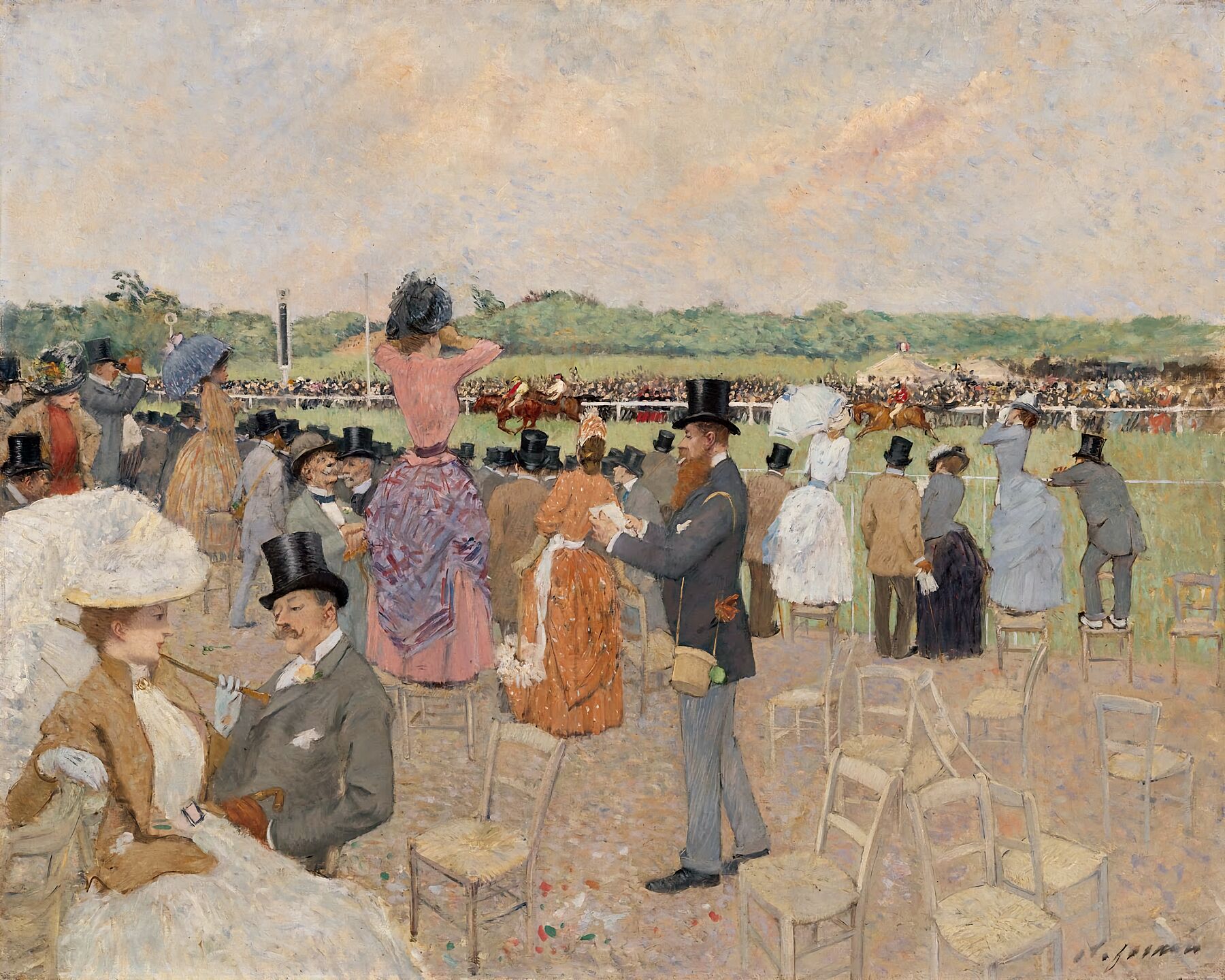 The Races at Longchamp by Jean-Louis Forain - 1891