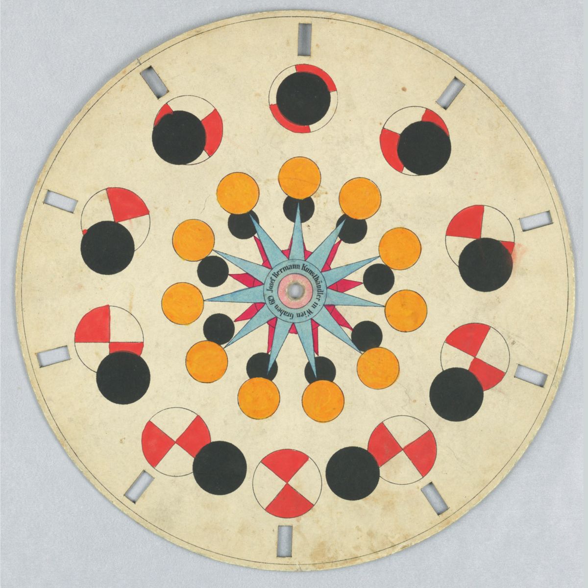 Optical Toy, Phenakistiscope Disc with Geometric Shapes c.1840 Cooper Hewitt Smithsonian Design Museum.