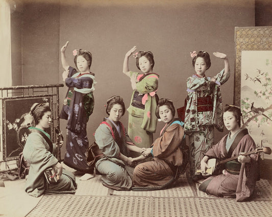Group of Young Women by Kusakabe Kimbei - c.1880