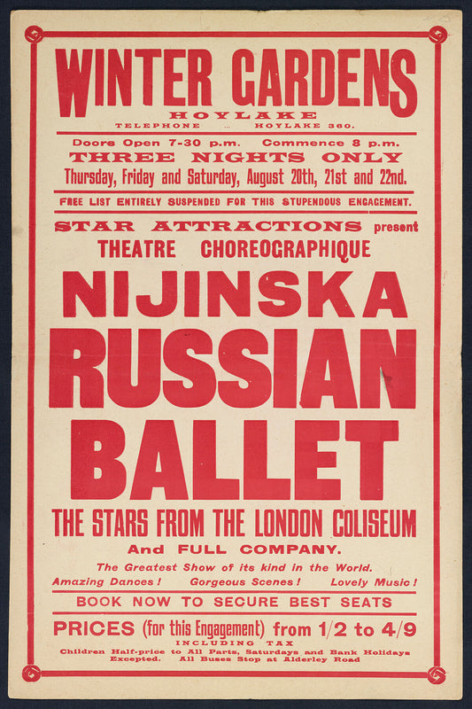 Russian Ballet at The Winter Gardens Theatre - August 1925