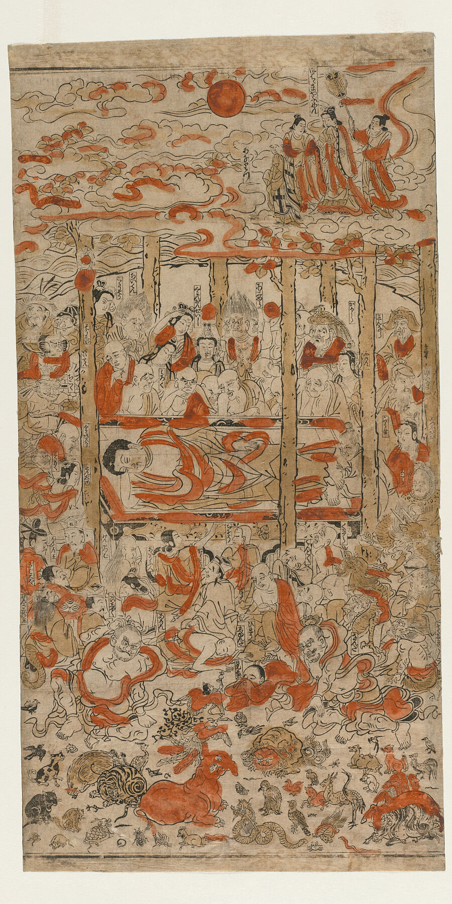 The Parinirvana of the Buddha c. 1710s Japan, Edo period (1615-1868) Color woodblock print