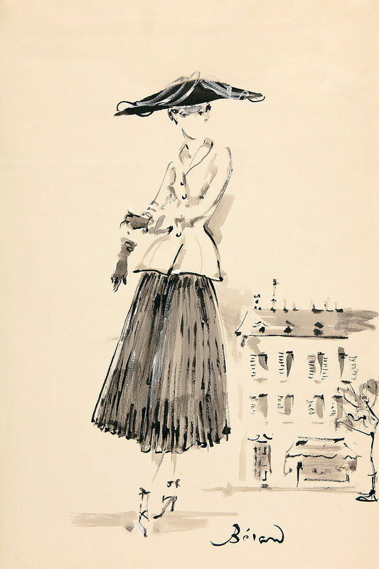 Illustration of the Bar, Afternoon Ensemble by Christian Bérard - 1947