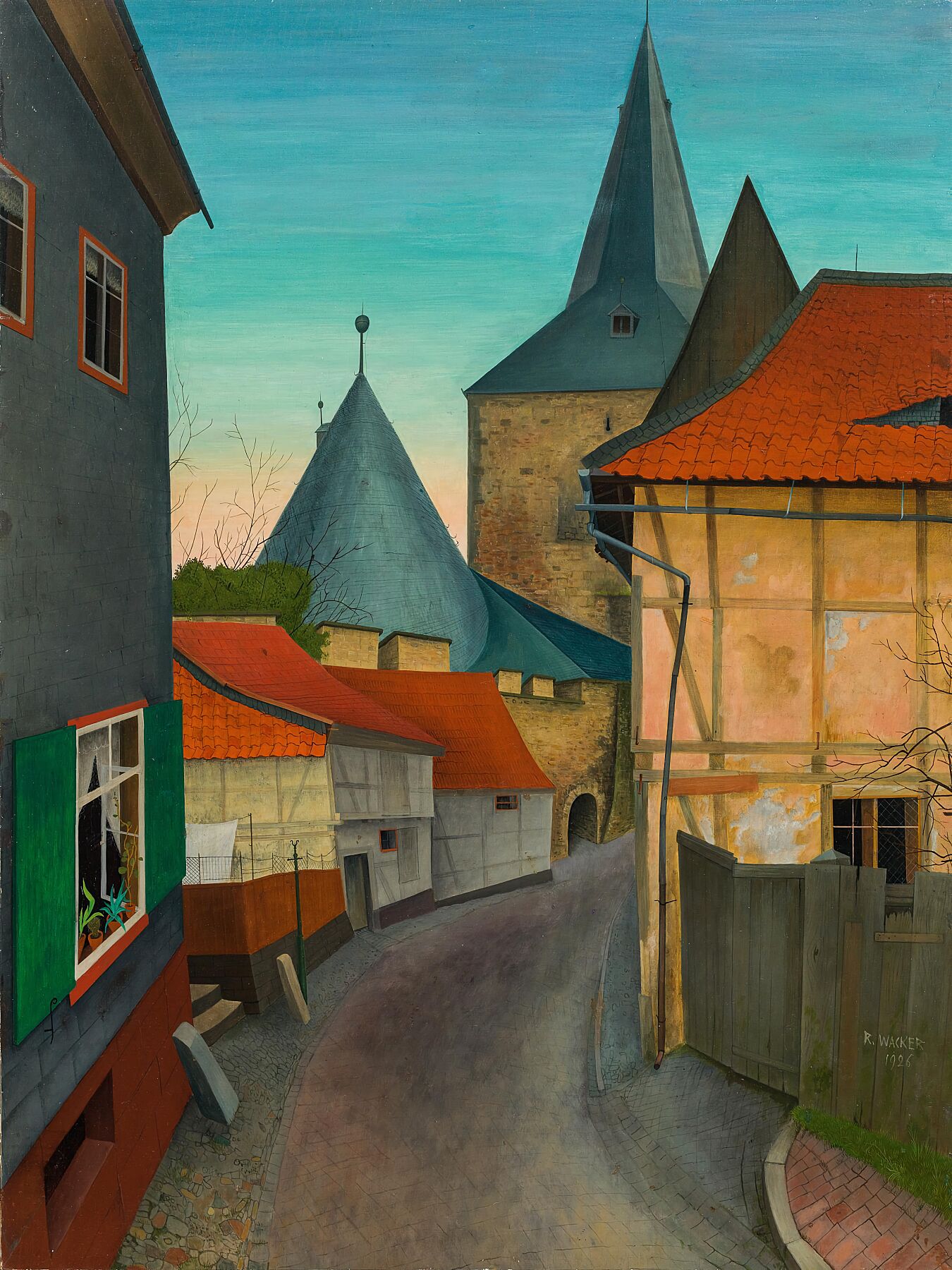Rudolf Wacker (Bregenz 1893 - 1939 Bregenz) 'At the wide gate (Goslar)' 1926.l