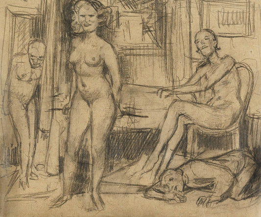 Three Nudes by Bruno Schulz - c. 1930