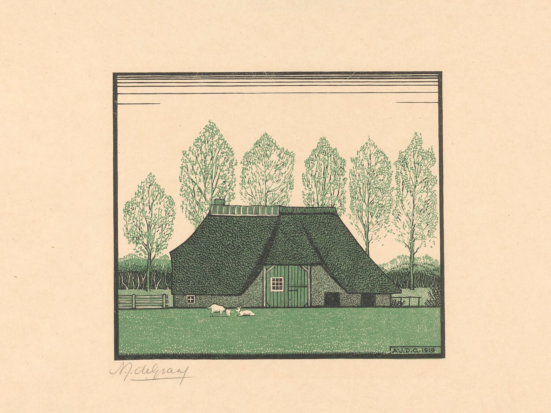 A Thatched Farm by Julie de Graag - 1919
