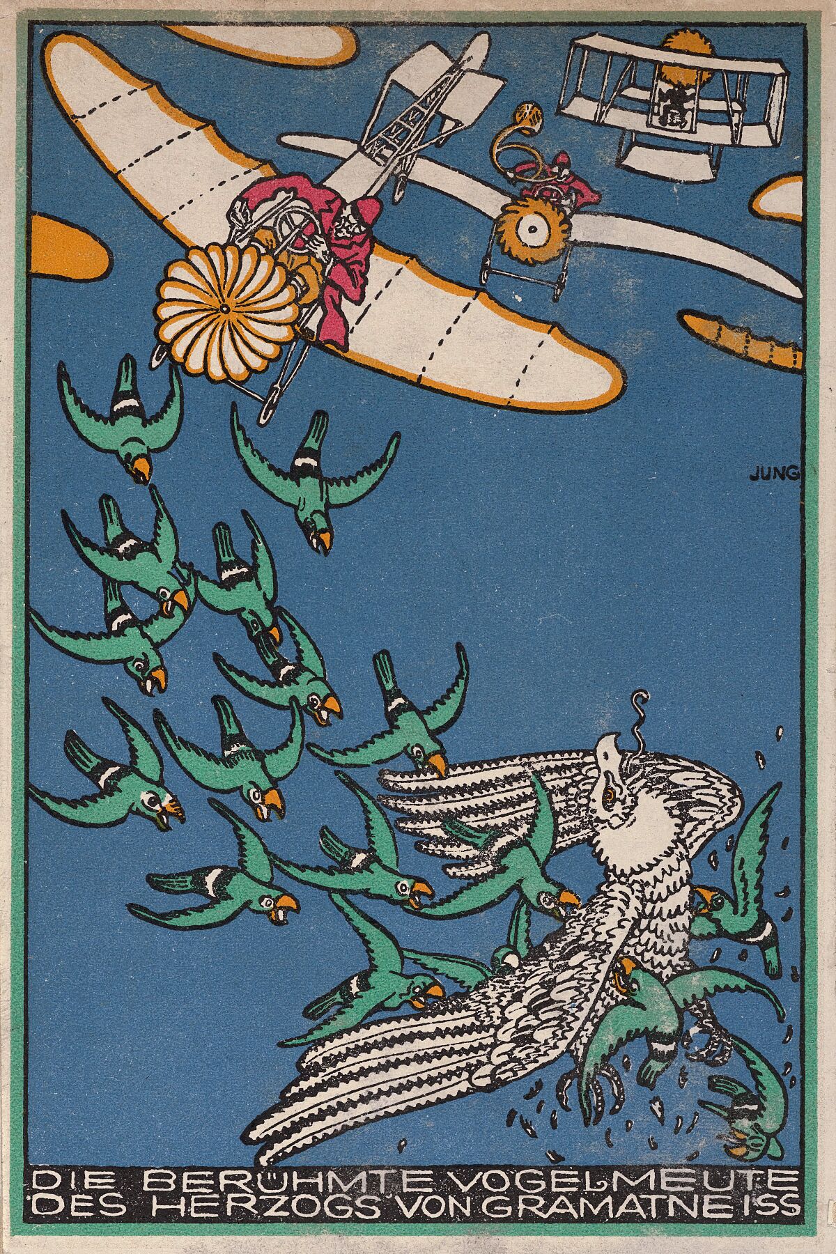 The Duke of Gramatneiss's Famous Pack of Birds (Die Berühmte Vogelmeute des Herzogs von Gramatneiss) 1911 Moriz Jung