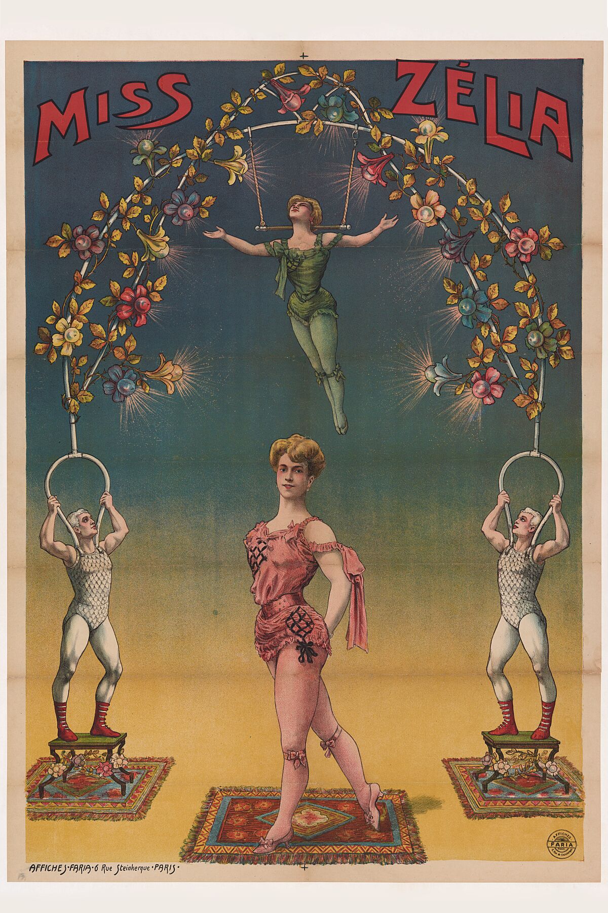 publicity poster of aeralist Miss Zelia c.1895