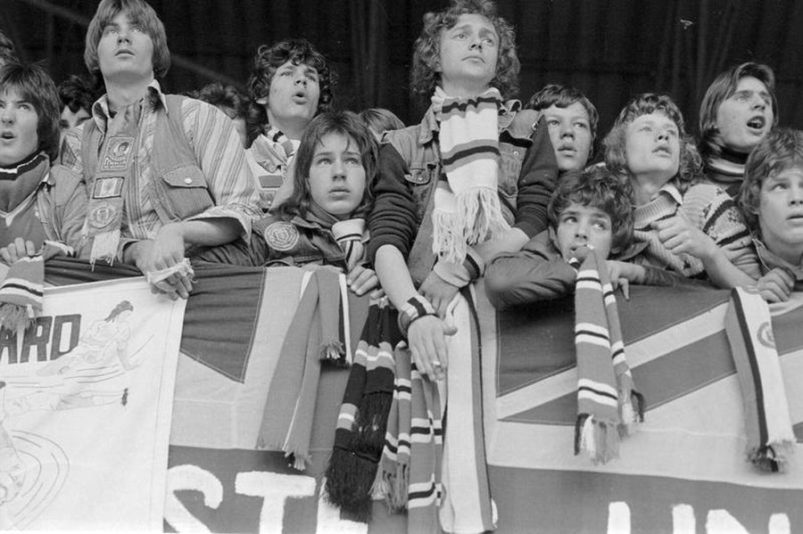 Manchester United Fans on The Terraces by Iain SP Reid - c. 1976