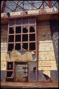 Entrance to Abandoned Parachute Jump Tower at Steepleehase Amusement Park on Coney Island by Arthur Tress - 1973.