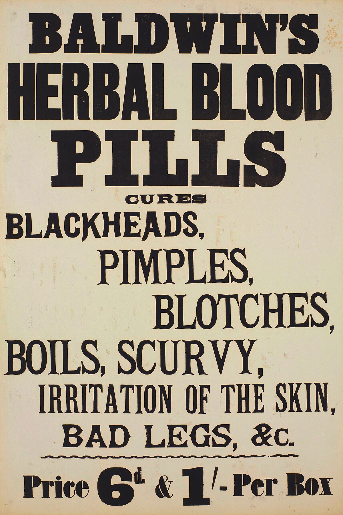 Pilules de sang de Baldwin vers 1900