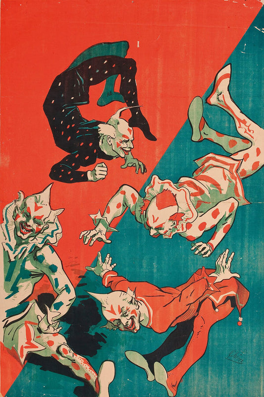 Affiche avant la lettre [L'hippodrome 4 clowns], 1882