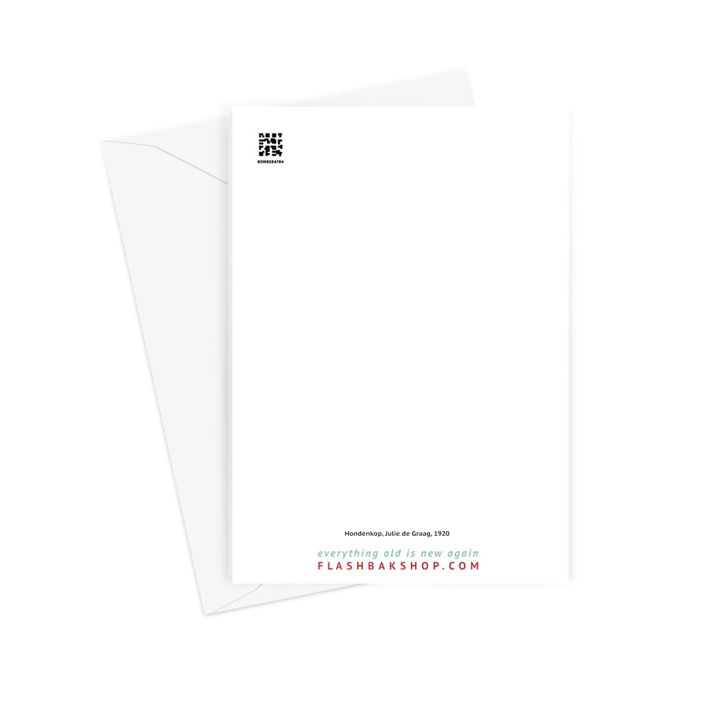 Dog's Head by Julie de Graag - 1920 Greeting Card