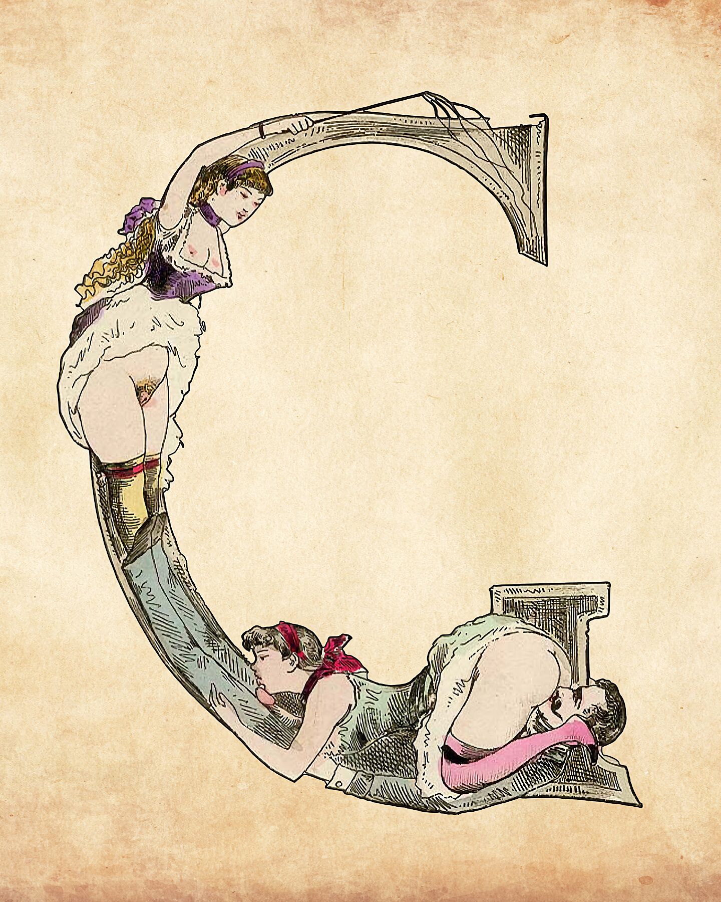 This Letter' S' From Joseph Apoux's Erotic Alphabet of 1888 was made bespoke.   If you'd like on of our prints in a particular size, please get it in touch via info@flashbak.com. 