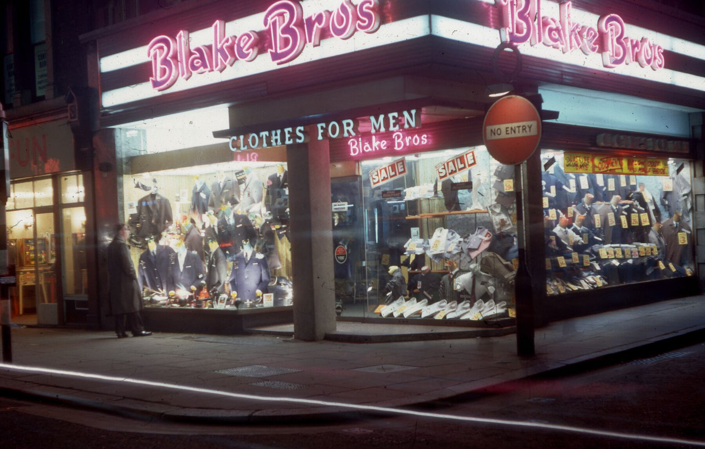Blake Bros clothes store by Bob Hyde. Taken in the West End of London in the 1960s.