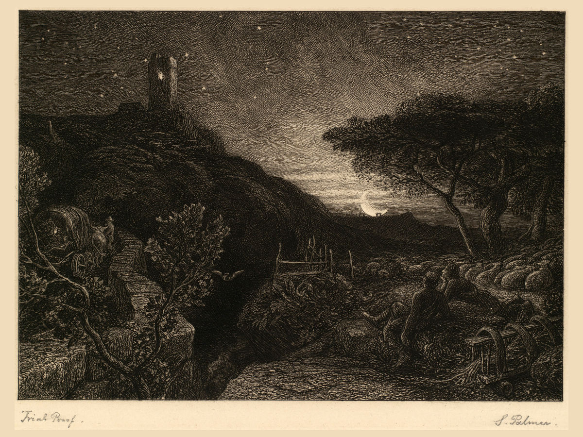 The Lonely Tower by Samuel Palmer - 1879