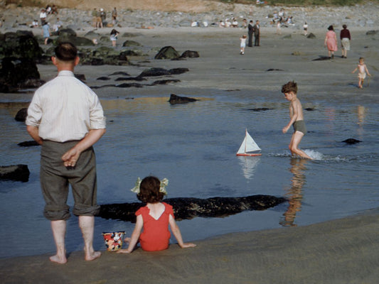 Beach in South Wales by Hardwicke Knight - c.1955