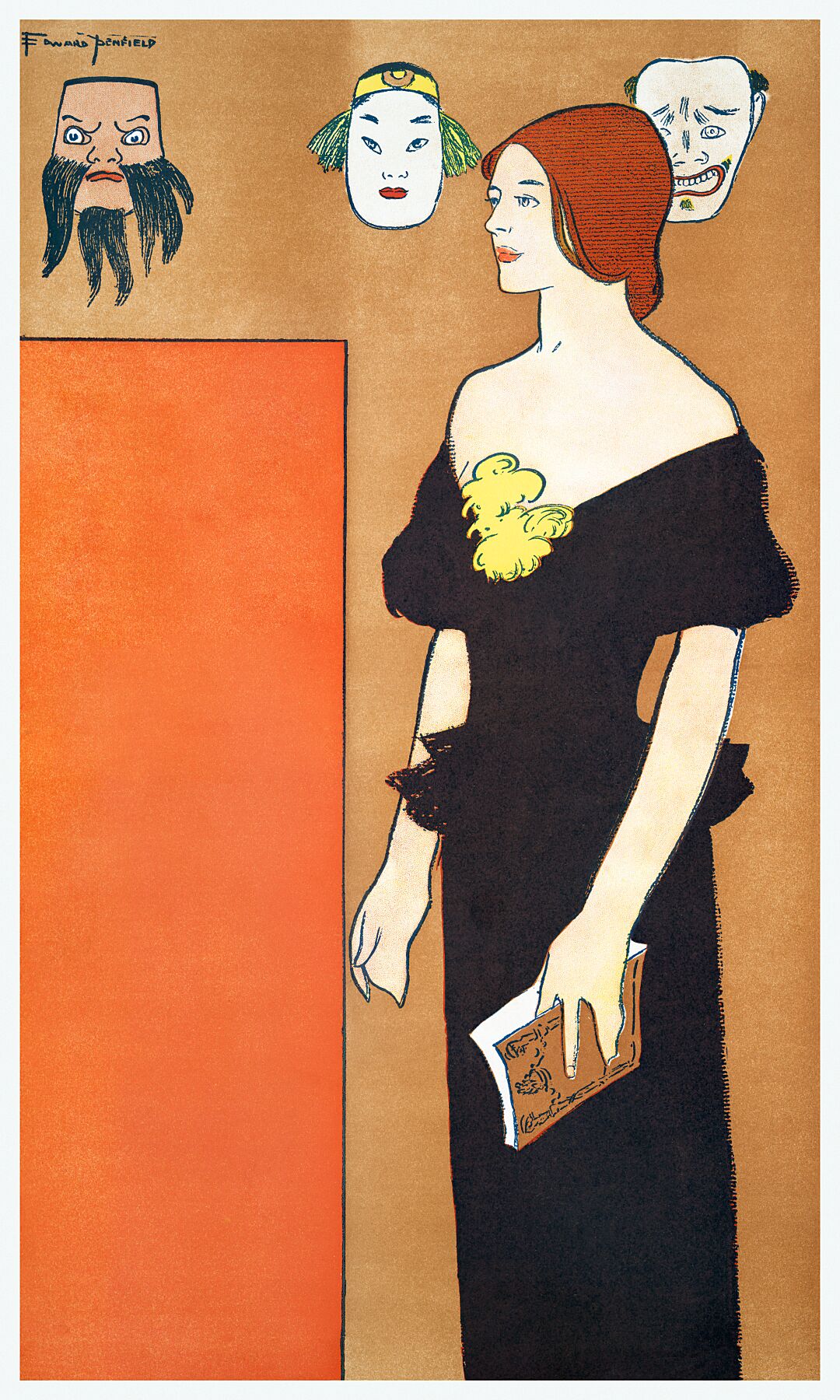 Woman in Black Dress by Edward Penfield - c.1900