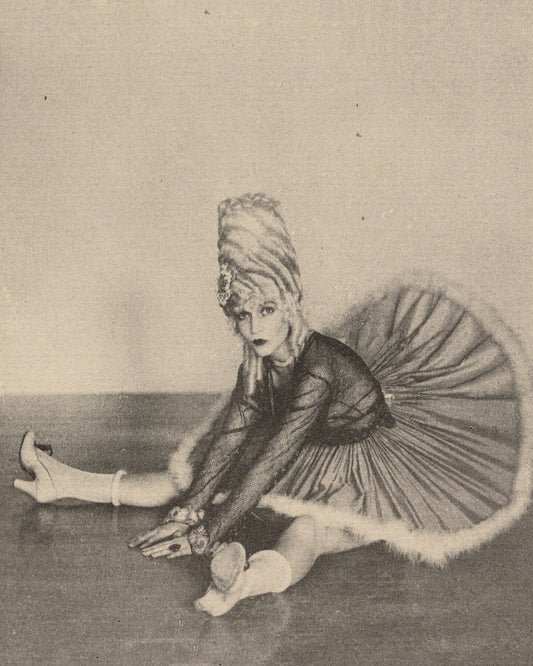 Woman in Can Can Costume Seated on Floor with Legs Spread Apart by Arthur F. Kales - c.1920
