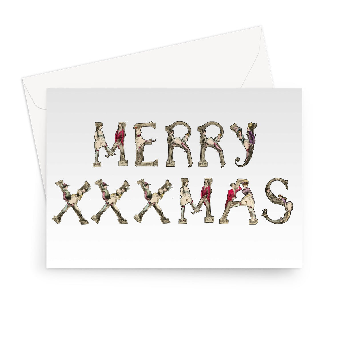 Merry XXXMas, Erotic Alphabet (1880) Greeting Card