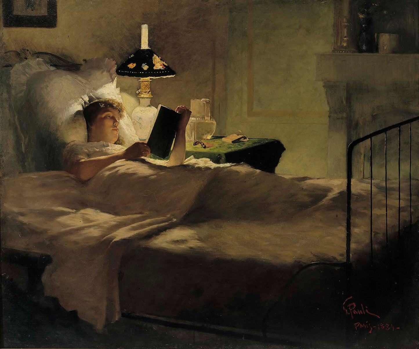 Evening Reading by George Pauli - 1884