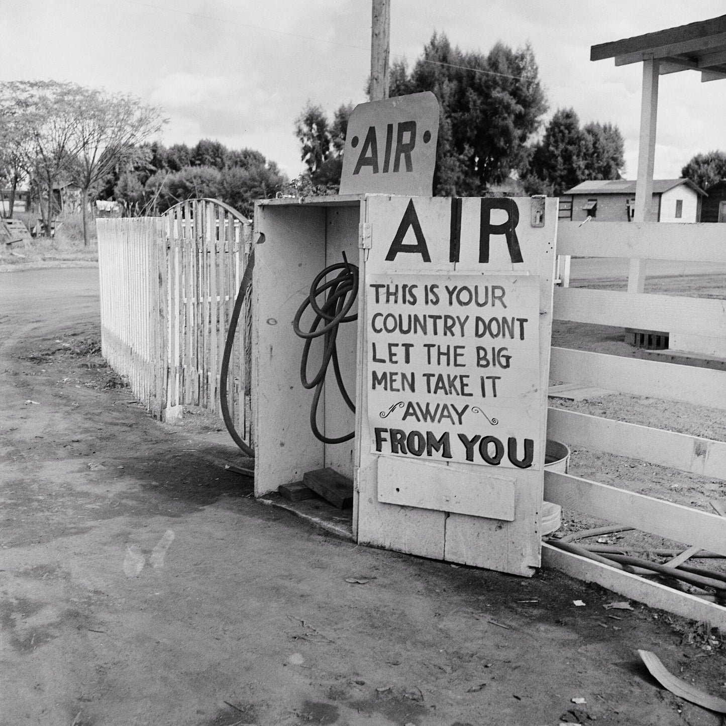 Gas Station in Kern County, California by Dorothea Lange - Nov 1938
