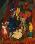 Still life with flower jug and doll by Rudolf Wacker 1924