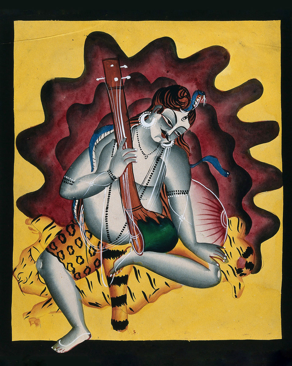 Shiva Sits on a Tiger Skin - 1800s