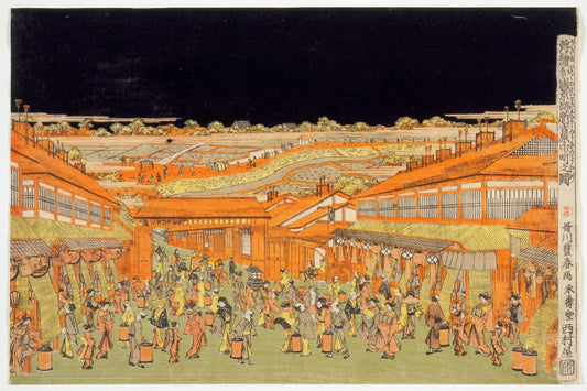 Nakano-chō Street in the Shin Yoshiwara Entertainment Quarter by Utagawa Toyoharu - 1770s