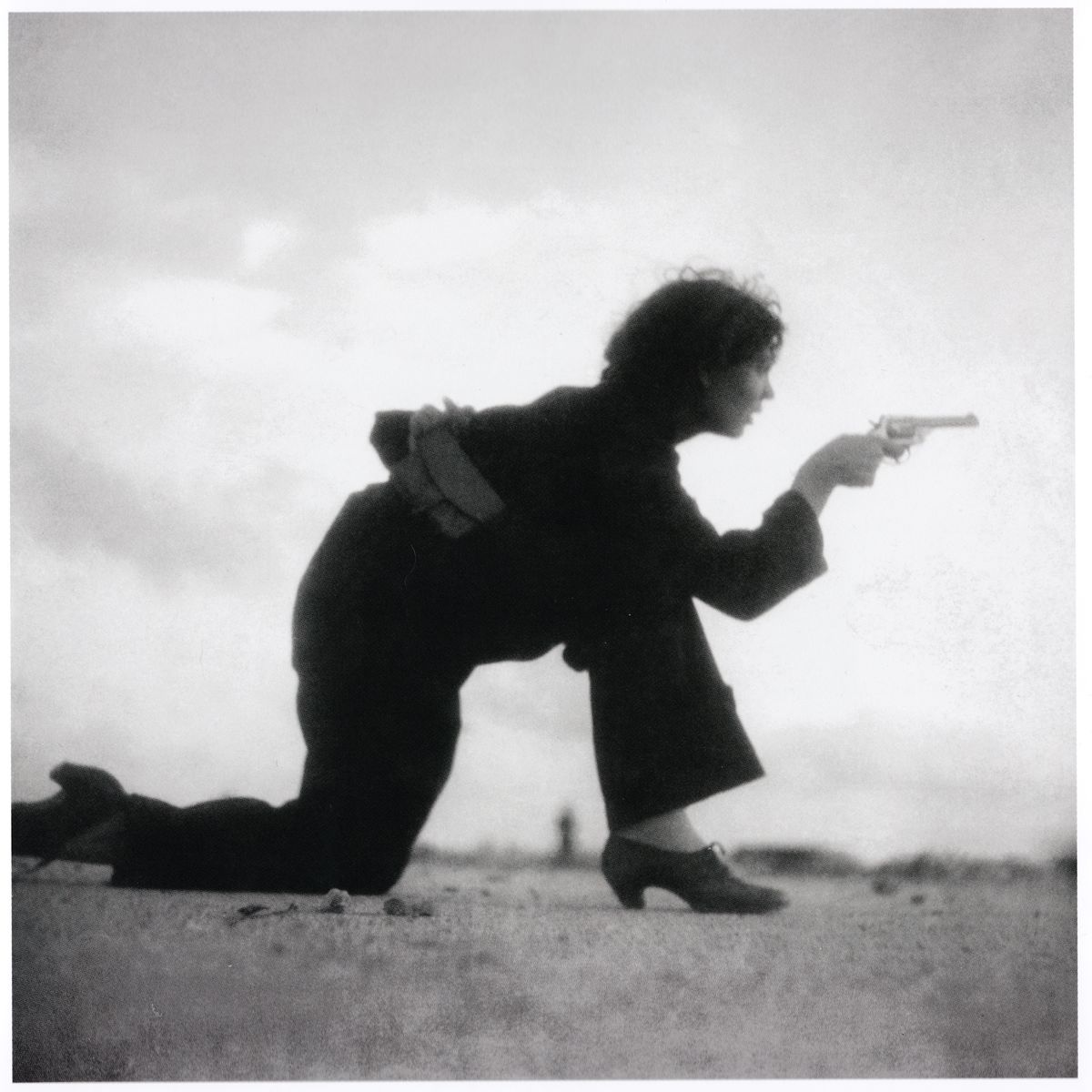Republican Militia woman training on the beach outside Barcelona by Gerda Taro - August 1936
