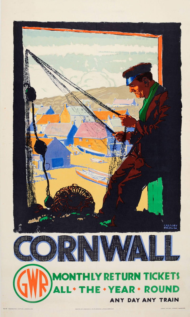 Cornwall, publicité de Frederic Gregory Brown - 1930 