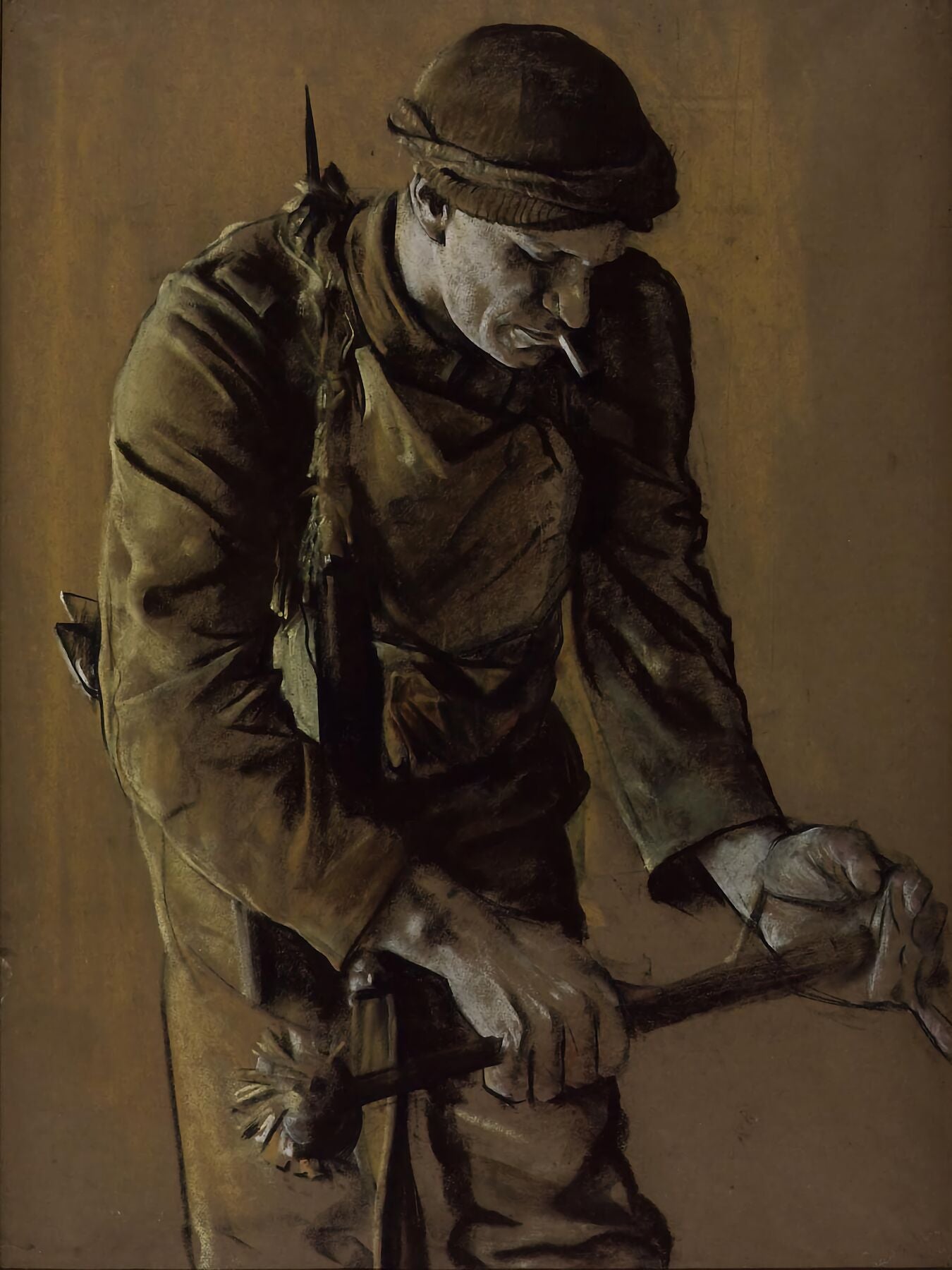 Raider with a Cosh by Eric Kennington - 1917