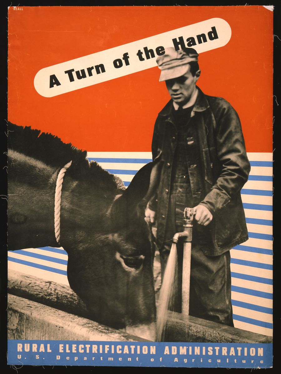'A turn of the hand' - Rural Electrification Administration, U.S. Department of Agriculture - Lester Beall, 1930