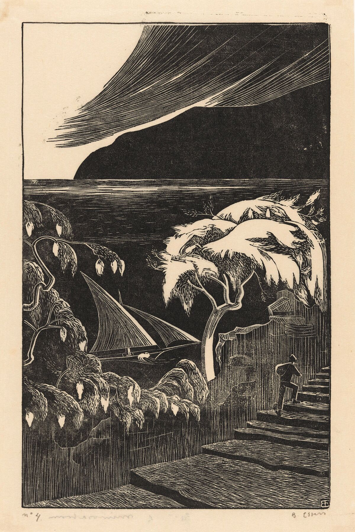 Mimosa Tree in Santa Margherita Ligure by Bernard Essers - 1926