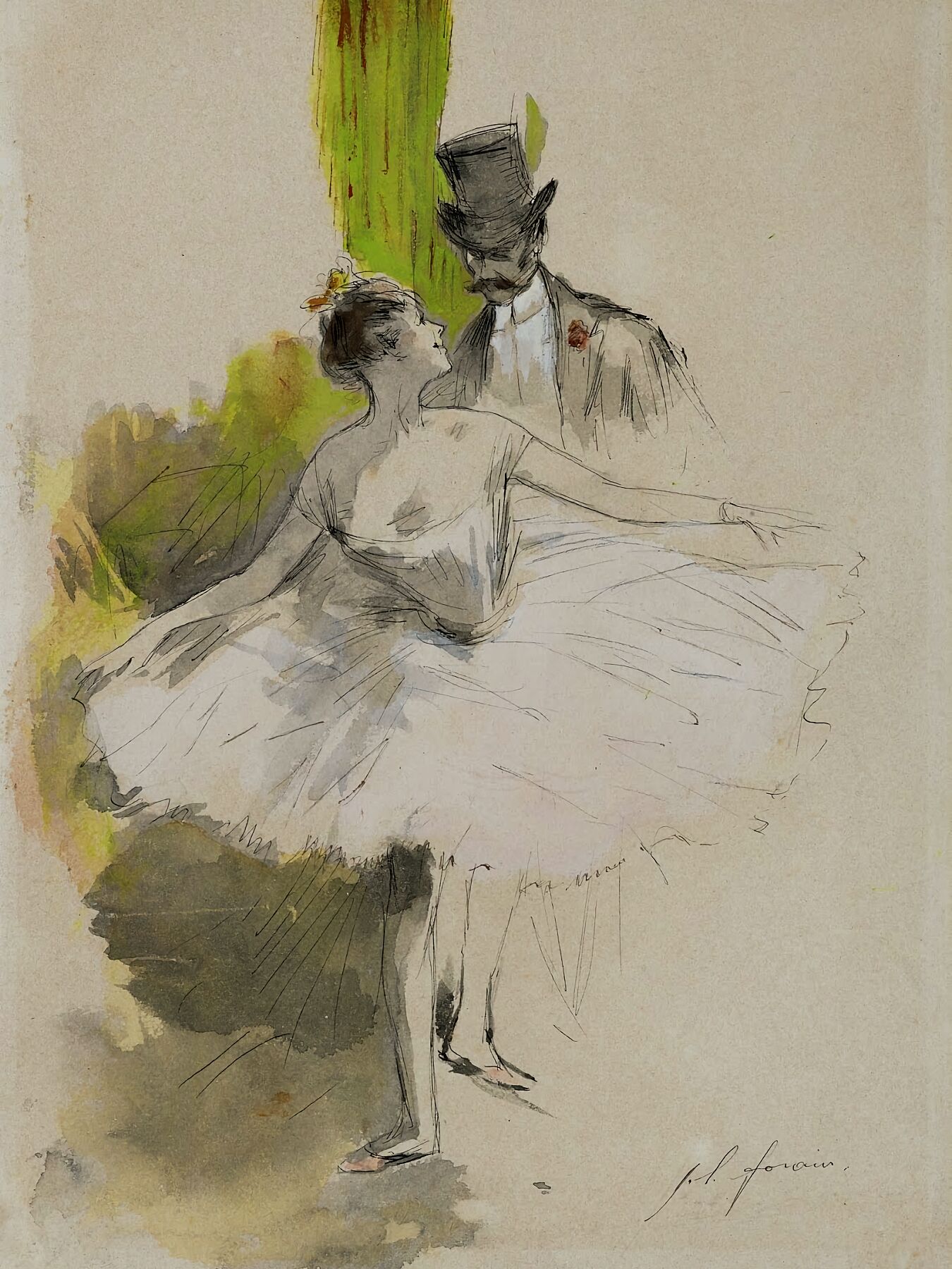 Dans les Coulisses by Jean-Louis Forain - 1899