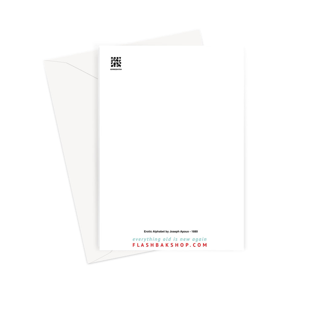 Erotic Alphabet by Joseph Apoux, 1880 - Greeting Card