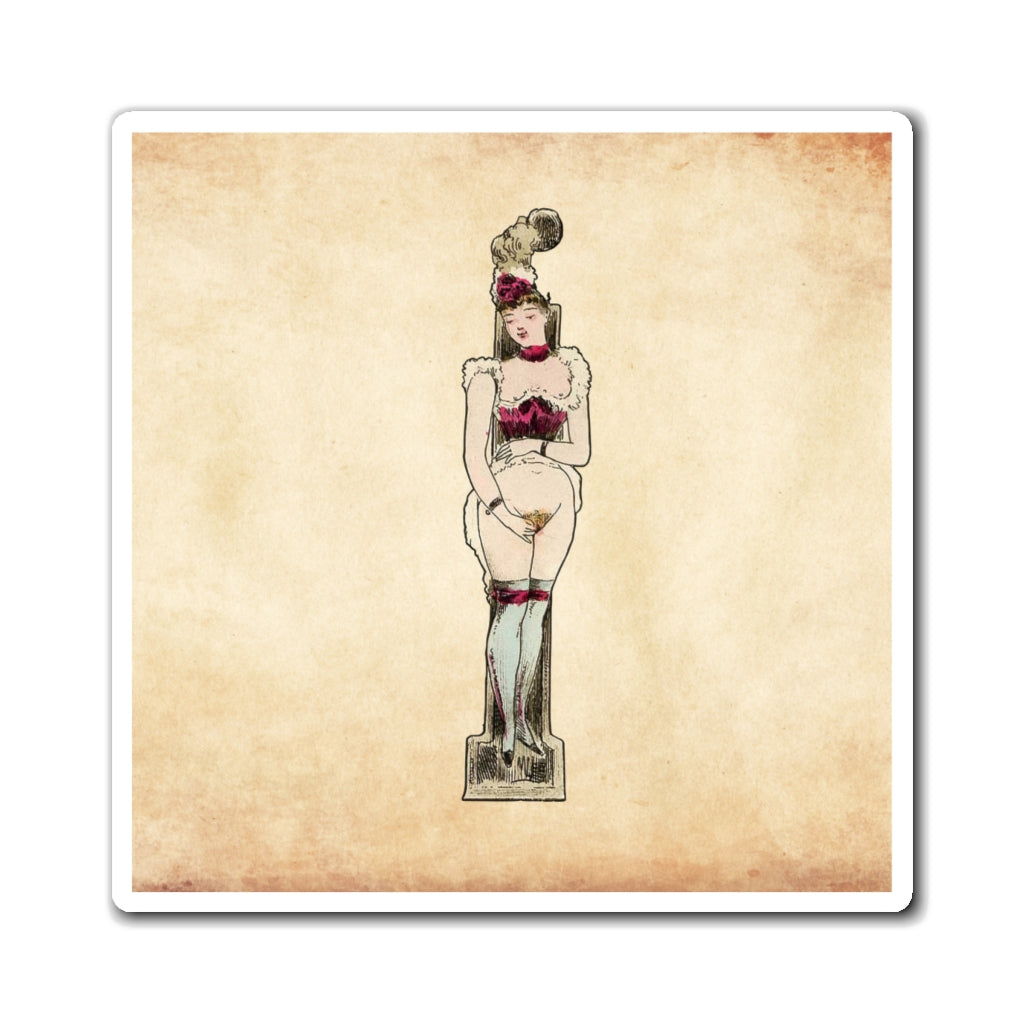 Magnet featuring the letter I from the Erotic Alphabet, 1880, by French artist Joseph Apoux (1846-1910).