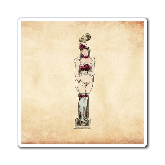 Magnet featuring the letter I from the Erotic Alphabet, 1880, by French artist Joseph Apoux (1846-1910).