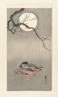 Ducks at Full Moon by Ohara Koson 