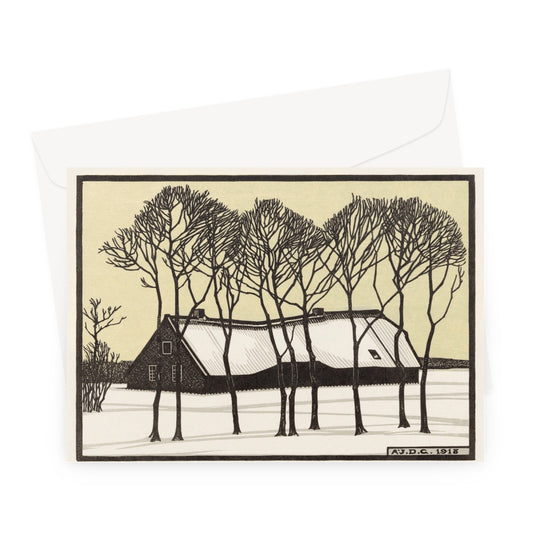 Farm in the Snow by Julie de Graag, 1918 - Greeting Card