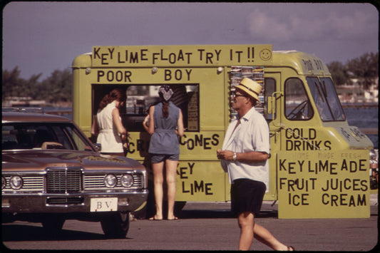 On the Public Beach Pier in Miami by Flip Schulke - c. 1972
