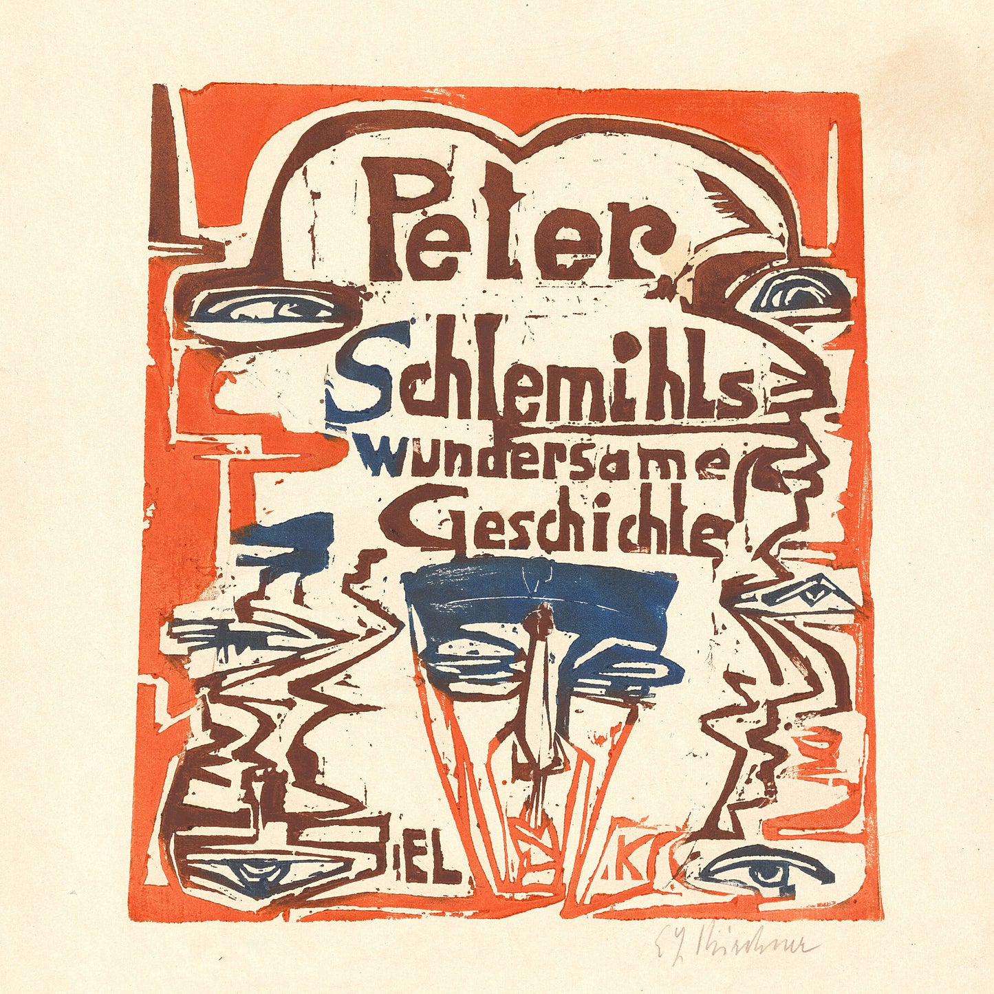 Peter Schlemihls Wundersame Geschichte (Peter Schlemihl's Wondrous Story) (Title Page) by Ernst Ludwig Kirchner - 1915