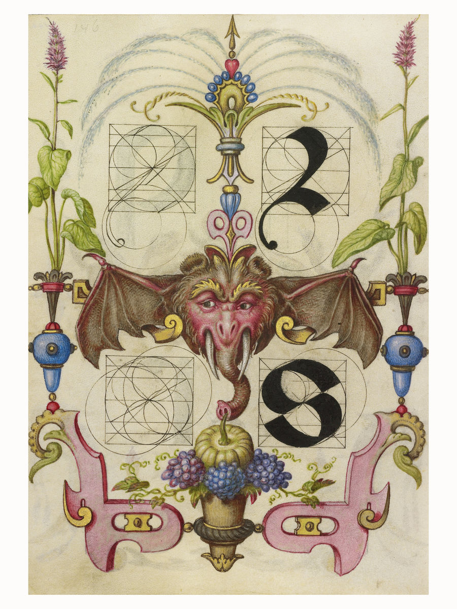 Guide for Constructing the Letters r and s by Joris Hoefnagel - 1591