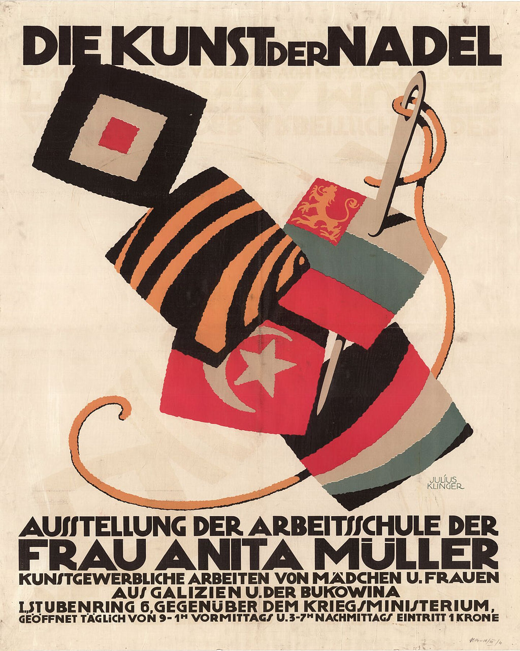 Die Kunst der Nadel - Ausstellung der Arbeitsschule der Frau Anita Müller  1916 The art of the needle - exhibition of the work school of Mrs. Anita Müller
