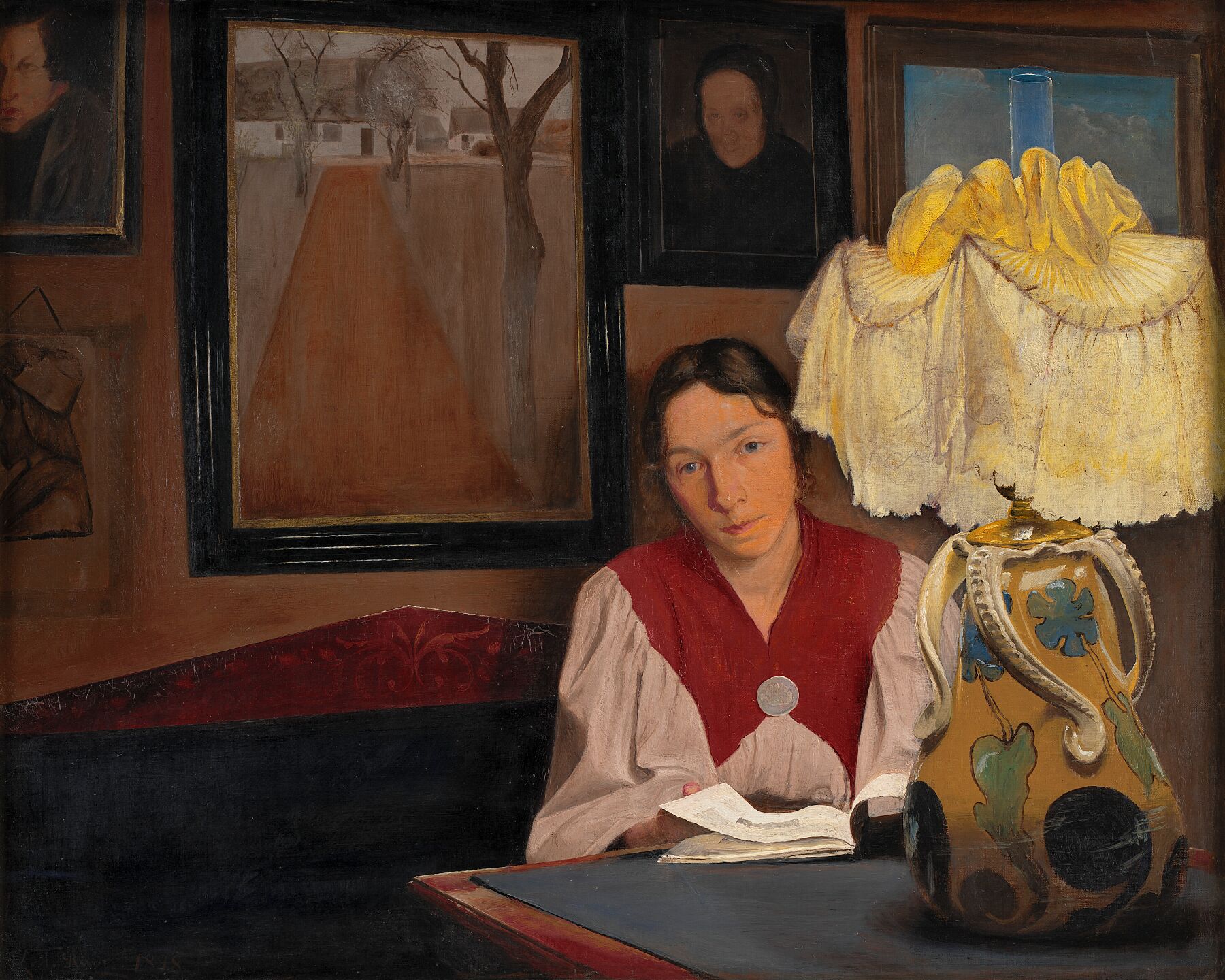 The Artist's Wife by Lamplight by L.A. Ring - 1898