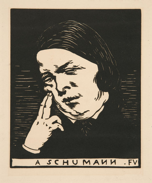 Artist- Félix Edouard Vallotton, Swiss, active Paris, 1865–1925 Portrait of Schumann  1893