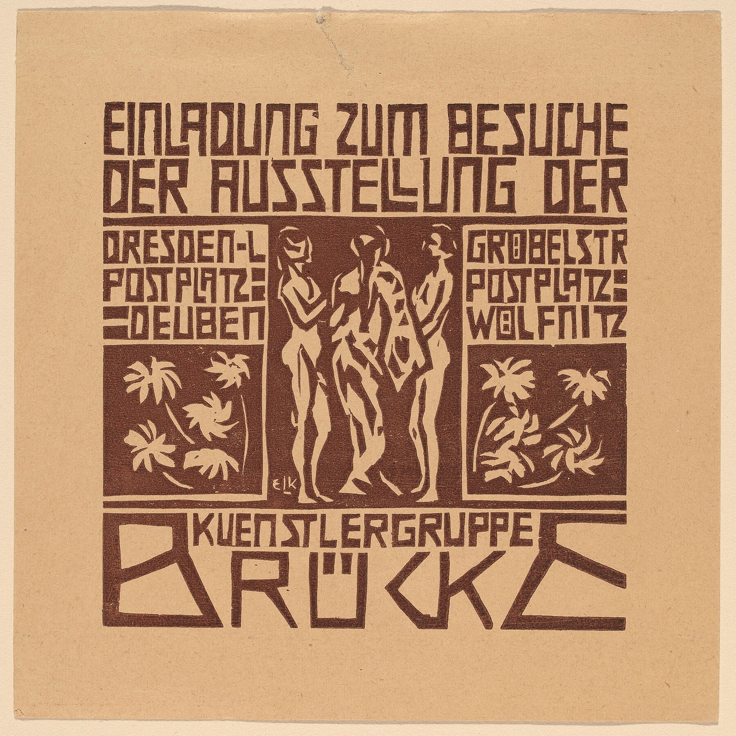  Invitation to an Exhibition of the Artists' Group Brücke by Ernst Ludwig Kirchner - 1906 
