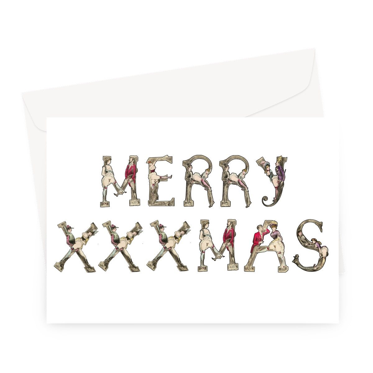 Merry XXXMas, Erotic Alphabet (1880) Greeting Card